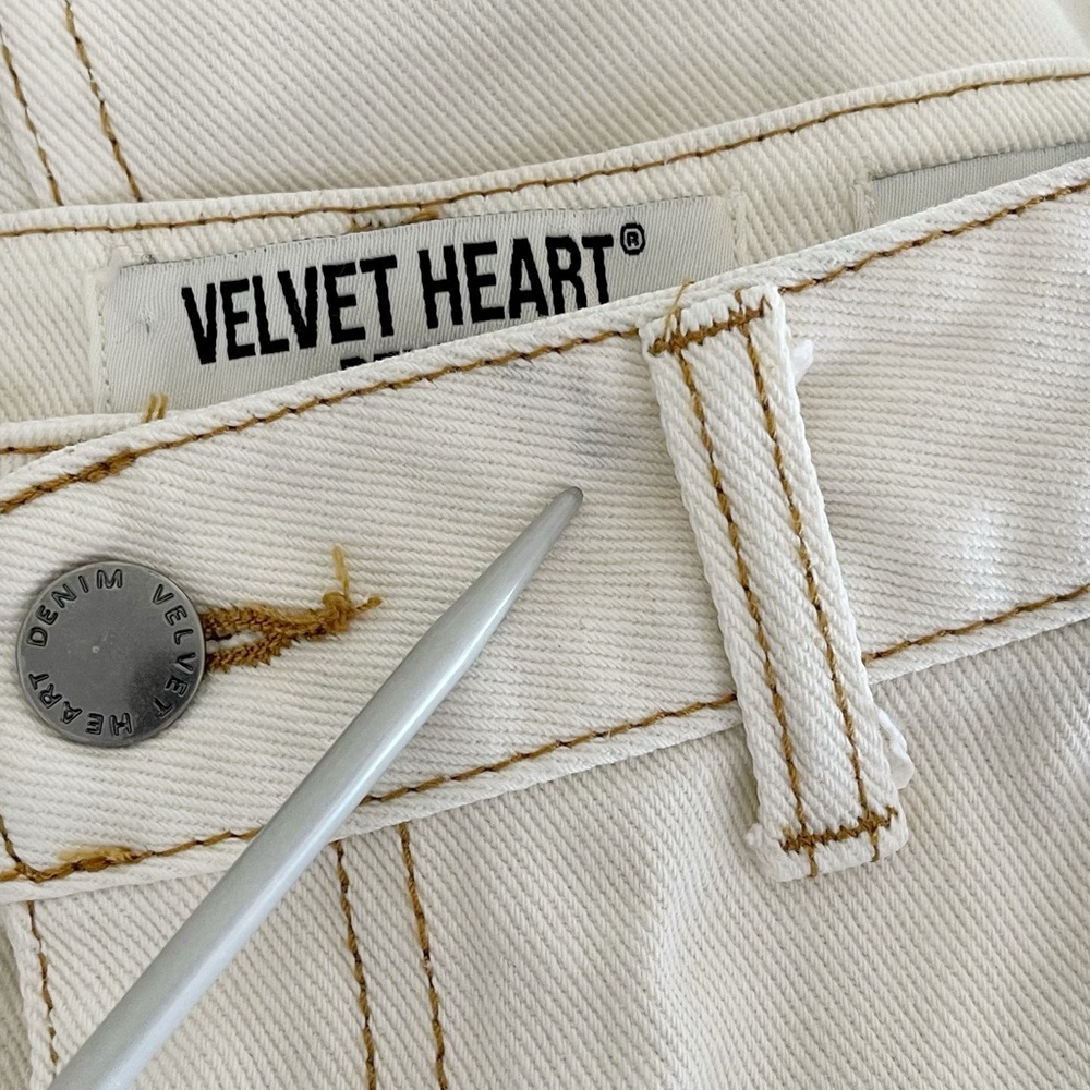 Velvet Heart Cream Tessia Denim Pencil Skirt Size 28 - Picture 10 of 12